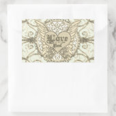 Alles was Sie brauchen ist Liebe mit Angel Wings & Rechteckiger Aufkleber (Tasche)