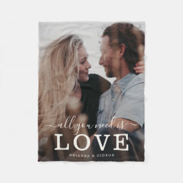 Alles, was Sie brauchen, ist Liebe Modernes Script Fleecedecke