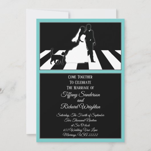 Alles, was Sie brauchen, ist Liebe Music Cat Hochz Einladung (Vorderseite)