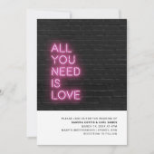 Alles was Sie brauchen ist Liebe Neon Glow Light W Einladung (Vorderseite)