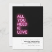 Alles was Sie brauchen ist Liebe Neon Glow Light W Einladung (Vorderseite)