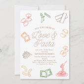 Alles was Sie brauchen ist Liebe & Pasta Brautpart Einladung (Vorderseite)