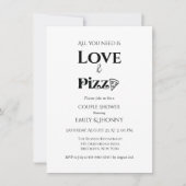 Alles was Sie brauchen ist Liebe & Pizza Brautpart Ankündigung (Vorderseite)