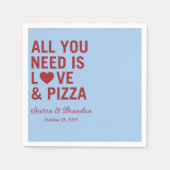 Alles was Sie brauchen ist Liebe & Pizza Moderne H Serviette (Vorderseite)