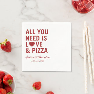 Alles was Sie brauchen ist Liebe & Pizza Moderne H Serviette