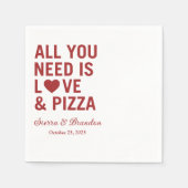 Alles was Sie brauchen ist Liebe & Pizza Moderne H Serviette (Vorderseite)