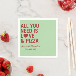 Alles was Sie brauchen ist Liebe & Pizza Moderne H Serviette