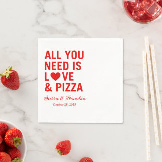 Alles was Sie brauchen ist Liebe & Pizza Moderne H Serviette