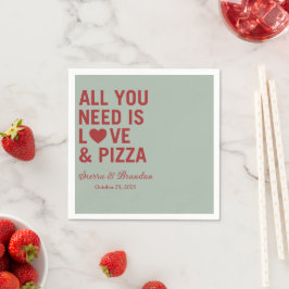 Alles was Sie brauchen ist Liebe & Pizza Moderne H Serviette