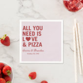 Alles was Sie brauchen ist Liebe & Pizza Moderne H Serviette (Beispiel)