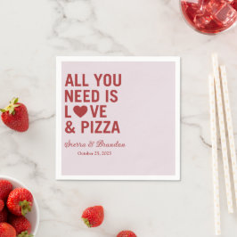 Alles was Sie brauchen ist Liebe & Pizza Moderne H Serviette