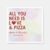 Alles was Sie brauchen ist Liebe & Pizza Moderne H Serviette (Vorderseite)