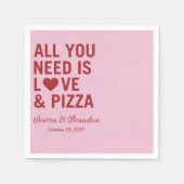 Alles was Sie brauchen ist Liebe & Pizza Moderne H Serviette (Vorderseite)