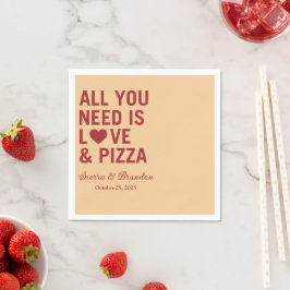 Alles was Sie brauchen ist Liebe & Pizza Moderne H Serviette