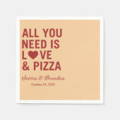 Alles was Sie brauchen ist Liebe & Pizza Moderne H Serviette (Vorderseite)