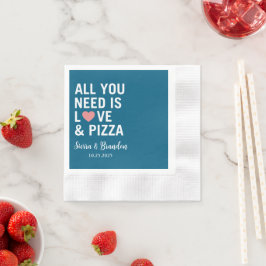 Alles was Sie brauchen ist Liebe & Pizza Moderne H Serviette