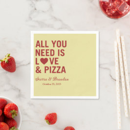 Alles was Sie brauchen ist Liebe & Pizza Moderne H Serviette
