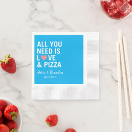 Alles was Sie brauchen ist Liebe & Pizza Moderne H Serviette