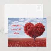 Alles was Sie brauchen ist Liebe Postkarte (Vorne/Hinten)