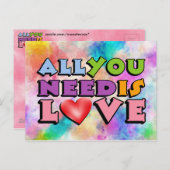 Alles was Sie brauchen ist Liebe Postkarte (Vorne/Hinten)