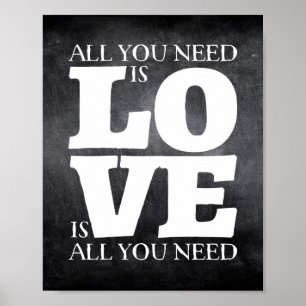 Alles, was Sie brauchen, ist Liebe Quote Poster