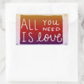 Alles, was Sie brauchen, ist Liebe Rechteckiger Aufkleber (Tasche)