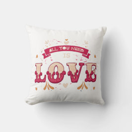 Alles was Sie brauchen ist Liebe Retro Blumendesig Kissen
