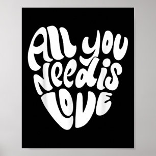 Alles, was Sie brauchen, ist Liebe Retro Stil Vale Poster