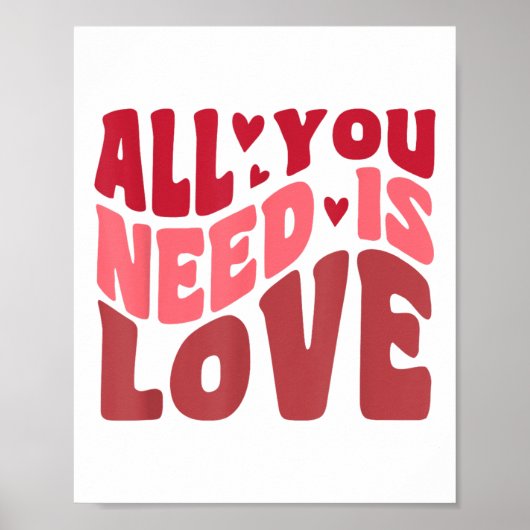 Alles, was Sie brauchen, ist Liebe Retro Style Val Poster (Vorne)