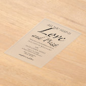 Alles was Sie brauchen ist Liebe Script Probe Dinn Acryleinladungen (Ablage )