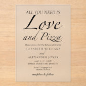 Alles was Sie brauchen ist Liebe Script Probe Dinn Acryleinladungen (Vorderseite)