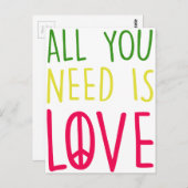 Alles, was Sie brauchen, ist Liebe Spaß Rasta Peac Postkarte (Vorne/Hinten)