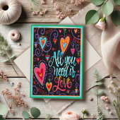 Alles, was Sie brauchen, ist LIEBE Spaß Valentinhe Karte