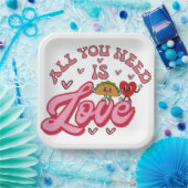 Alles was Sie brauchen ist Liebe T - Shirt Pappteller (Party)