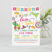 Alles was Sie brauchen ist Liebe & Tacos Einladung (Stehend Vorderseite)