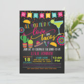 Alles was Sie brauchen ist Liebe & Tacos Einladung (Stehend Vorderseite)