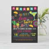 Alles was Sie brauchen ist Liebe & Tacos Einladung (Stehend Vorderseite)