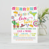 Alles was Sie brauchen ist Liebe & Tacos Einladung (Stehend Vorderseite)