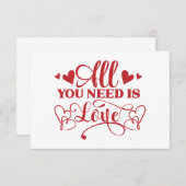 Alles, was Sie brauchen, ist Liebe Typografie-Flac (Vorne/Hinten)