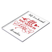 Alles was Sie brauchen ist Liebe Typografie-Notebo Notizblock (Linke Seite)