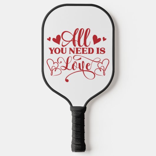 Alles, was Sie brauchen, ist Liebe Typografie Pick Pickleball Schläger (Vorderseite)