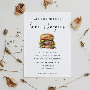 Alles, was Sie brauchen, ist Liebe und Burgers Cou Einladung