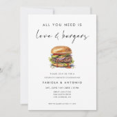 Alles, was Sie brauchen, ist Liebe und Burgers Cou Einladung (Vorderseite)