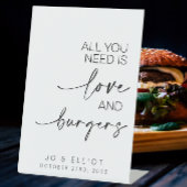 Alles, was Sie brauchen, ist Liebe und Burgers Hoc Sockelschild
