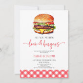 Alles was Sie brauchen ist Liebe und Burgers Probe Einladung (Vorderseite)