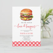 Alles was Sie brauchen ist Liebe und Burgers Probe Einladung (Stehend Vorderseite)