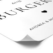 Alles was Sie brauchen ist Liebe und Burgers Weddi Poster (Ecke)