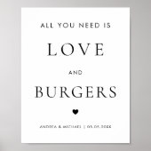 Alles was Sie brauchen ist Liebe und Burgers Weddi Poster (Vorne)