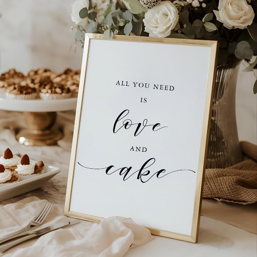 Alles, was Sie brauchen, ist Liebe und Cake Weddin Poster