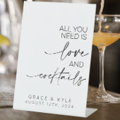 Alles was Sie brauchen ist Liebe und Cocktails Hoc Sockelschild